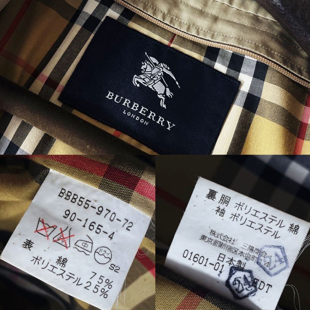 J31【撥水コーディングギャバジン!!】定価15万●BURBERRY LONDON●圧倒的高級感●コットンステンカラーコート バーバリーコート メンズ_画像10