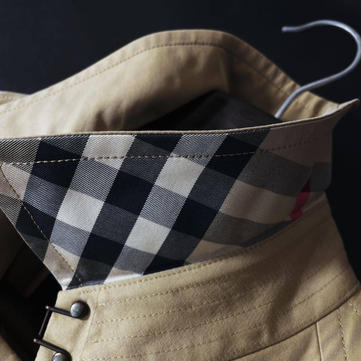 L43【最高峰ラグジュアリー】定価18万●BURBERRY LONDON●メゾンな品格●高級コットンステンカラーコート バーバリーコート メンズの画像3