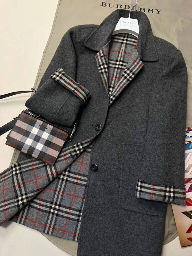 H21【エレガントカシミヤに包まれる】参考価格18万●美品BURBERRY collection●高級カシミヤトレンチコート バーバリーコート レディース_画像2