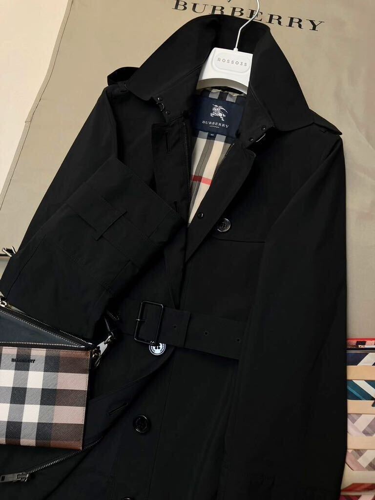 J6【シンプルなラグジュアリー】参考価格15万●超美品 BURBERRY LONDON●美しい光沢!●トレンチコート バーバリーコート レディースの画像4