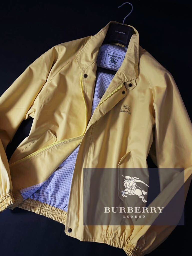 K15【爽やか!!springイエロー】定価13万 超美品●BURBERRY●羽毛のような軽量感●スイングトップブルゾン　バーバリーコート メンズ L_画像1