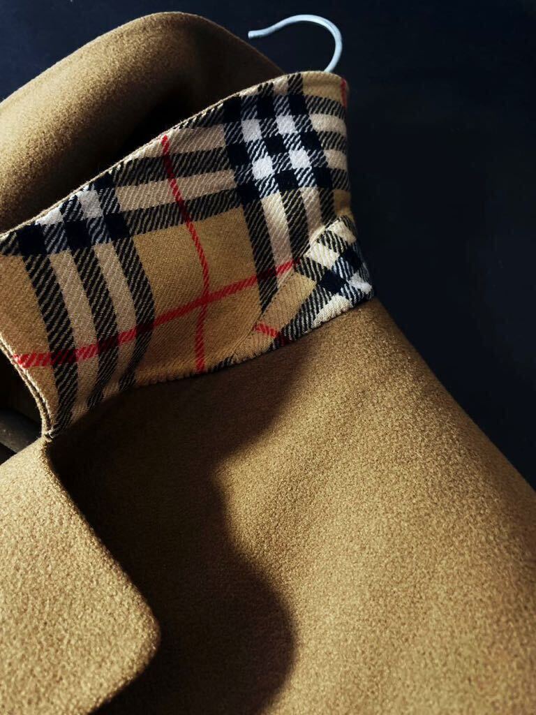 K43【超希少!完全ジーロンラム!!】定価20万 超美品●BURBERRY●最高峰極上繊維!!高級ダブルチェスターコート バーバリーコート メンズの画像4