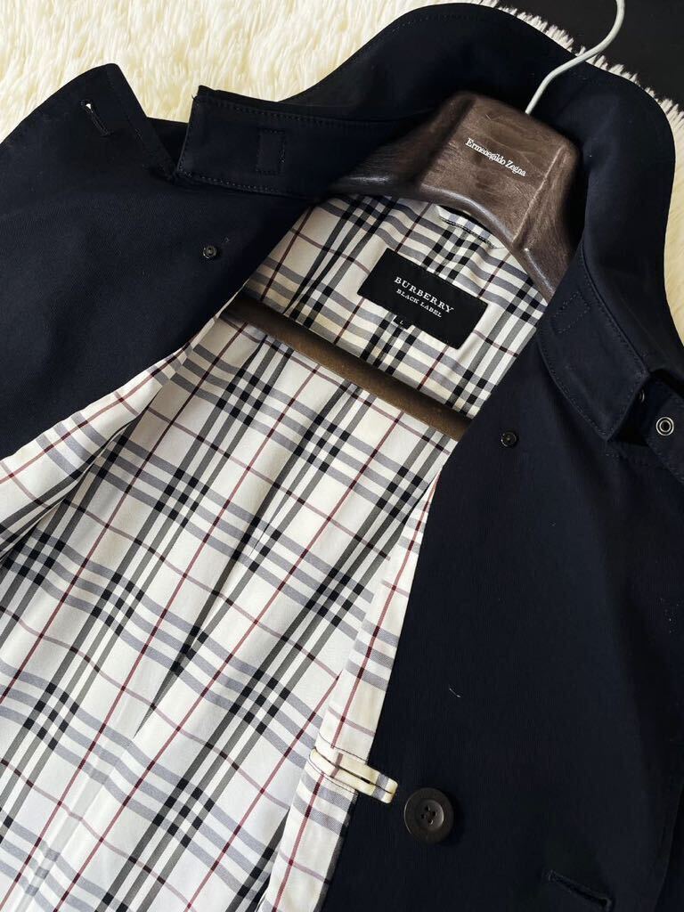 K44【サマートレンチ】定価12万●美品BURBERRY BLACK LABEL●Tシャツにサラッとコーデ●高級トレンチジャケット バーバリーコート メンズの画像8