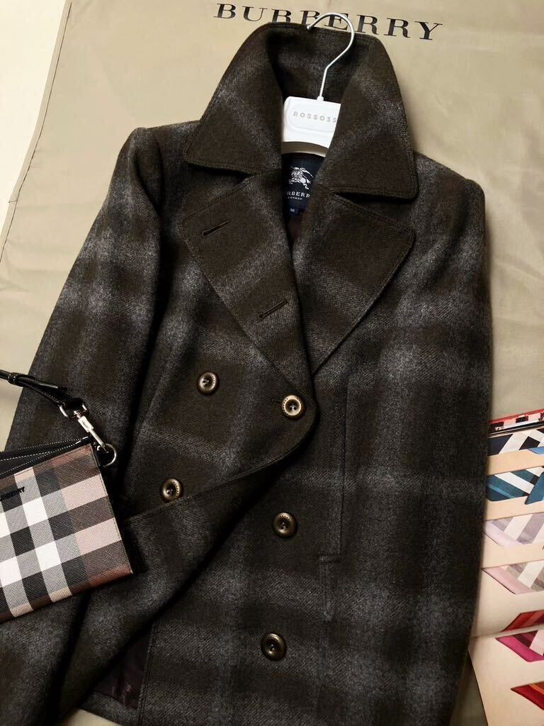 SH9【魅了するノバチェック】参考価格18万●超美品BURBERRY LONDON●華やかなシルエット●トレンチPコート バーバリーコート レディース