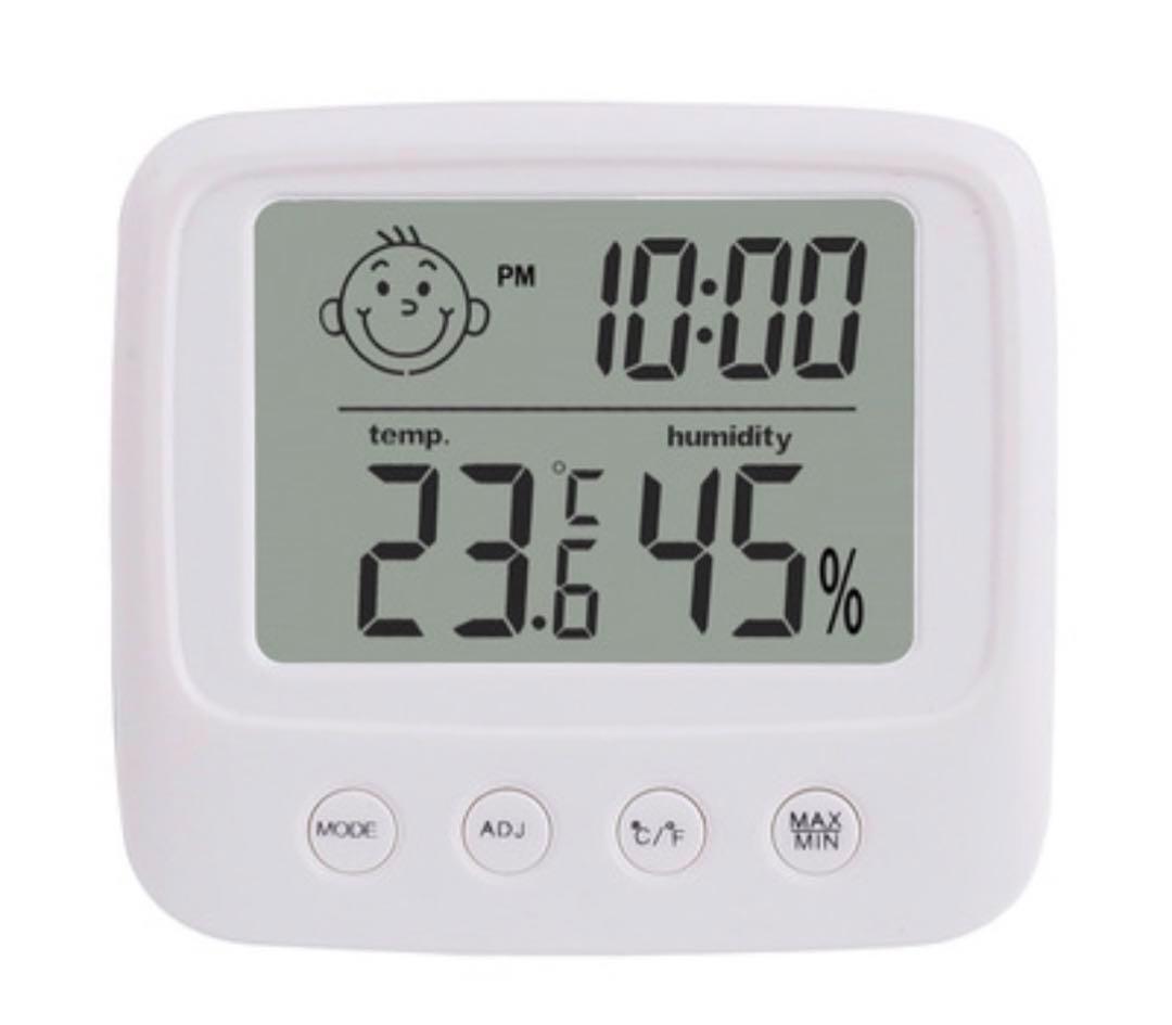 デジタル温湿度計 デジタル時計 置き時計 温度計 湿度計 アラーム 卓上 壁掛け_画像2