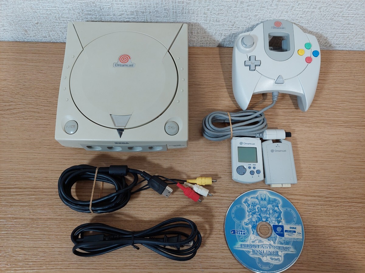 ・SEGA セガ Dreamcast ドリームキャスト本体 HKT-3000+ソフト PHANTASY STAR ONLINE Ver.2の画像1