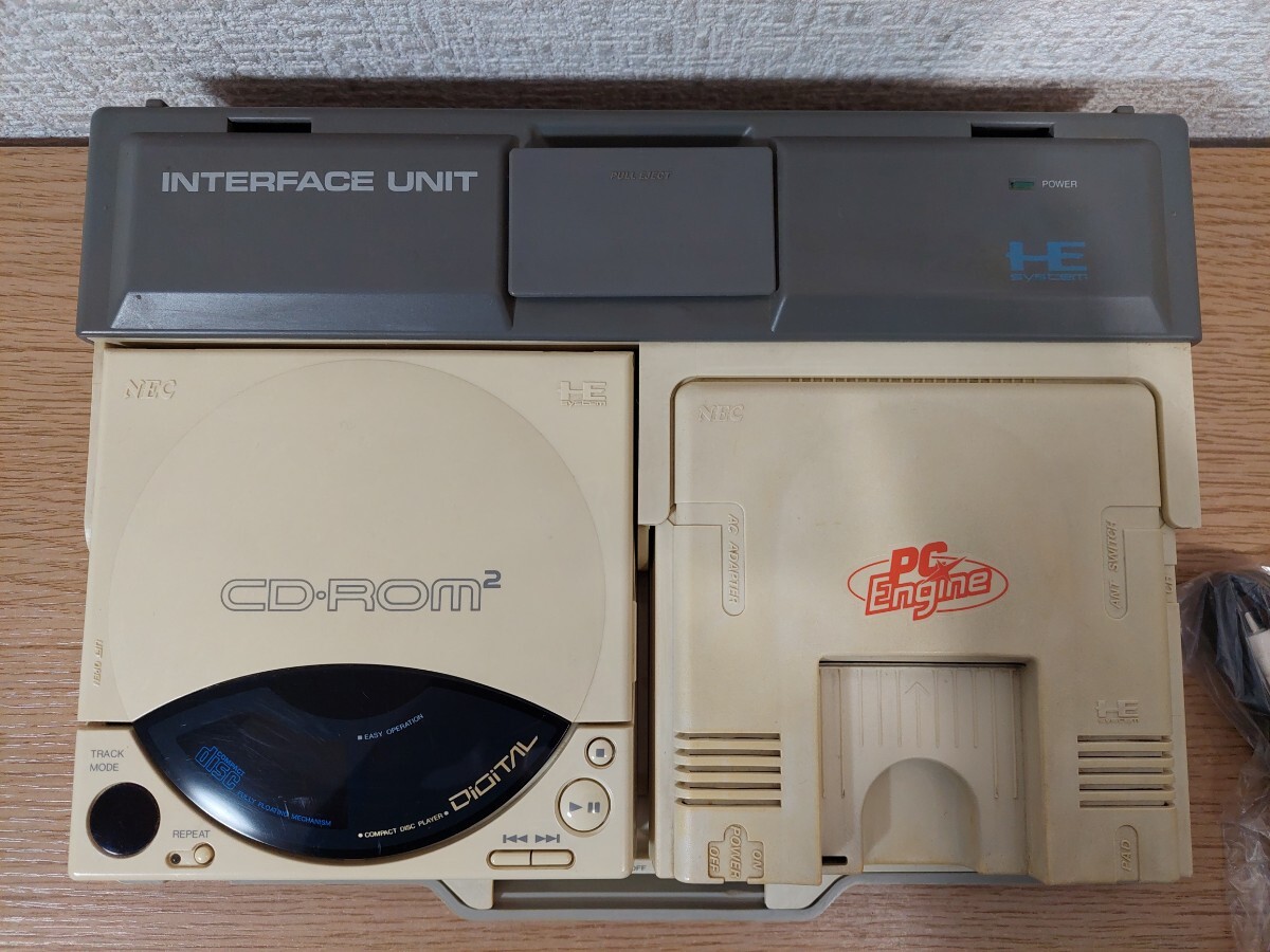 NEC PCEngine interface unit PC engine body +CD-ROM2 set 