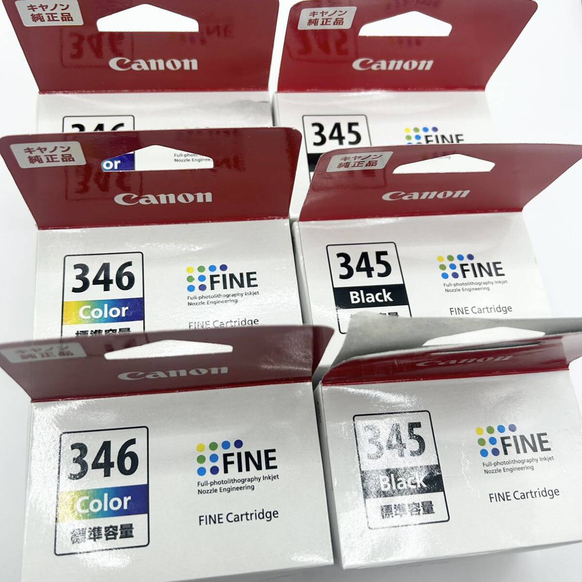 【未開封】Canon キャノン 純正インク BC-345 BC-346 ６個セット TR4530 TS203 TS3130 TS3130S TS3330 ブラック カラーインクカートリッジ の画像3