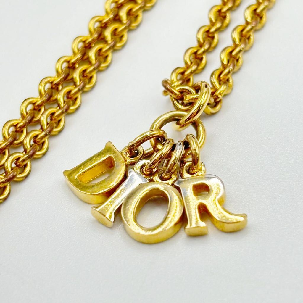 Christian Dior クリスチャンディオール ロゴ ネックレス ゴールドカラー系 アクセサリー ペンダント の画像1