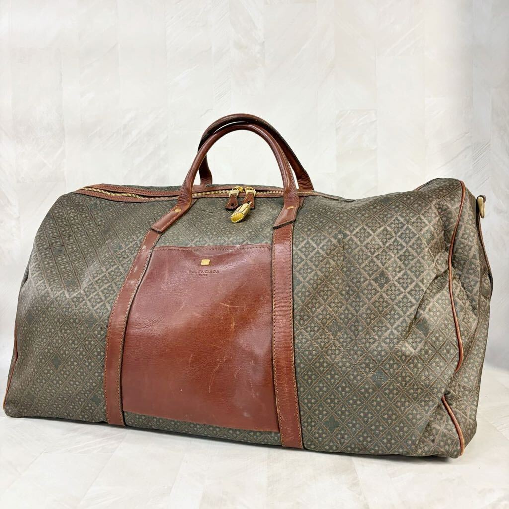 240419-BALENCIAGA バレンシアガ ボストンバッグ 旅行鞄 大容量 ヴィンテージ 鍵付 鞄の画像1