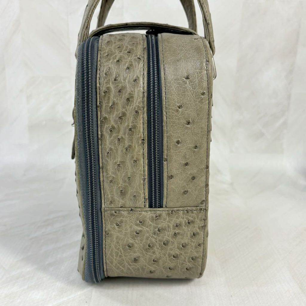 240419-オーストリッチ レザーバッグ ハンドバッグ ボックス型 鞄 本革 レディース _画像6