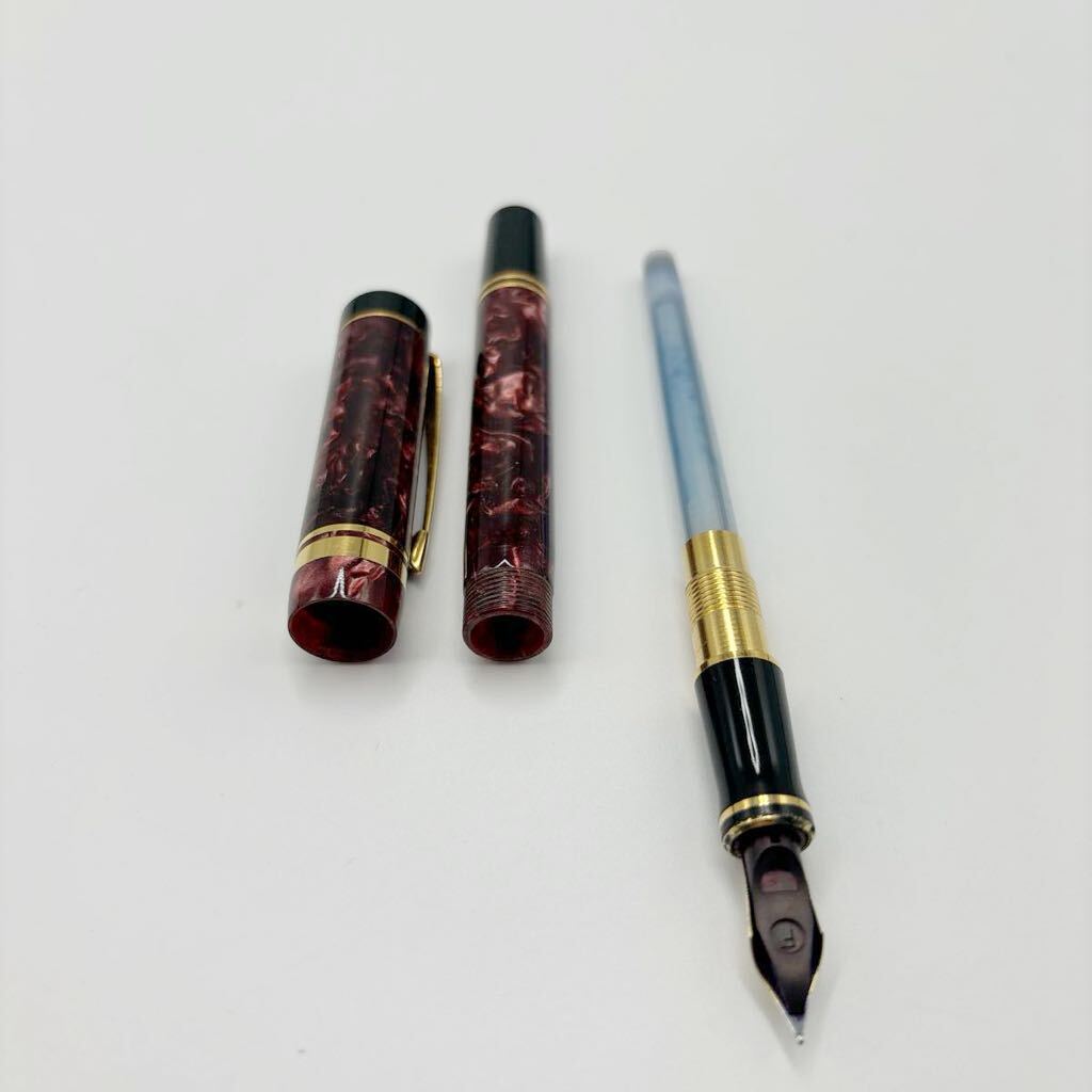 240419-PARKER パーカー 万年筆 ペン先 18K 750デュオフォールド マーブルレッド 文房具 筆記用具 筆記未確認品_画像10