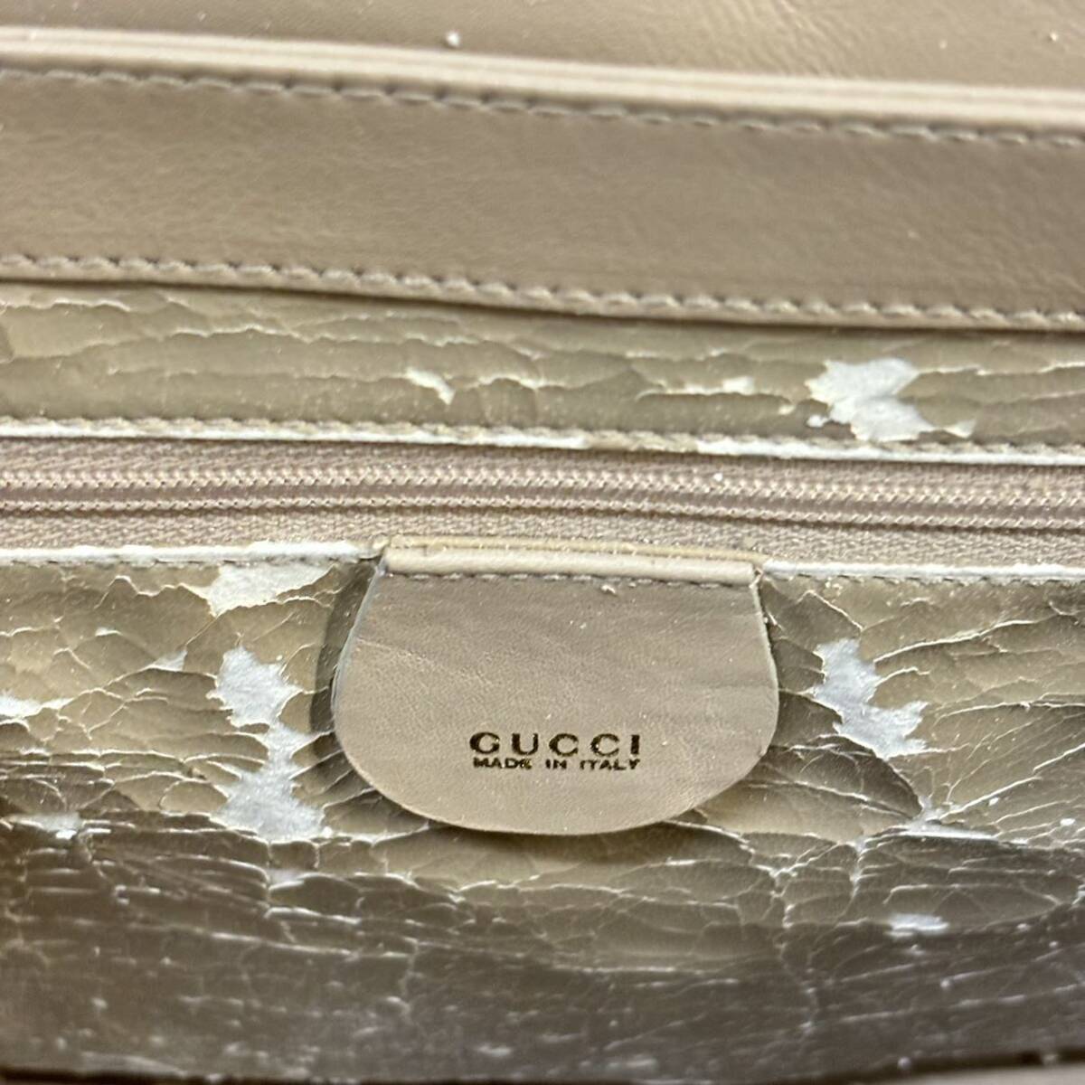 240329-GUCCI グッチ ワンショルダーバッグ 肩掛けバッグ ゴールド金具 レディース ベージュ系 鞄_画像7