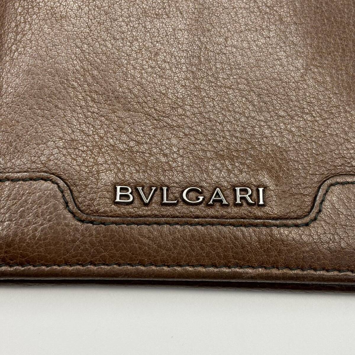 240419-BVLGARI ブルガリ 二つ折り財布 札入れ カード入れ レザー ブラウン メンズ 財布の画像8