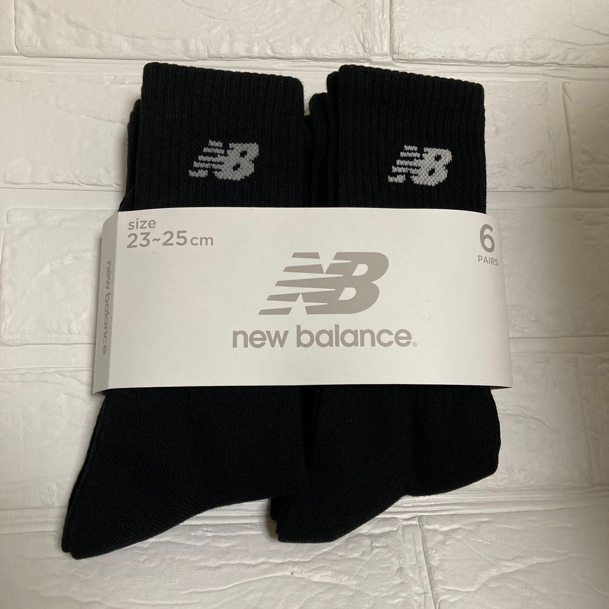 4足組　New Balance ワンポイント　ソックス　クルー丈　23～25cm