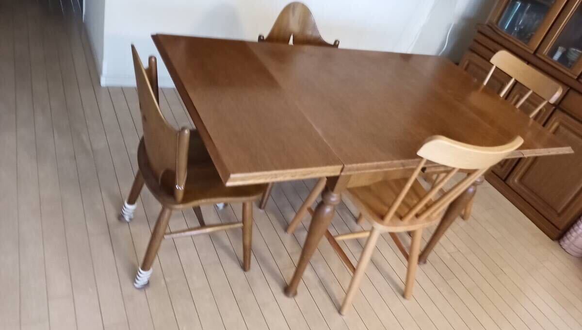  античный обеденный стол комплект стул 4 с ножками 