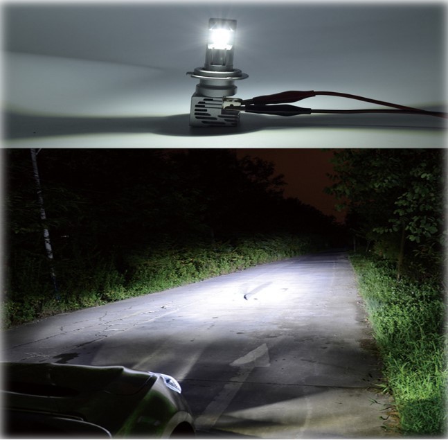 H4 LEDヘッドライト バルブ 2個セット Hi/Lo 16000LM 明るい ZESチップ 6000K ホワイト 12V 車 バイク 高輝度 爆光 ポン付け 066の画像8