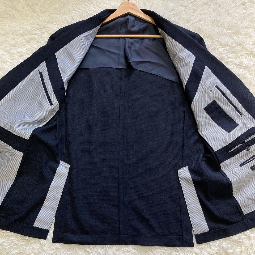 稀少/2XL◎ゼニア Ermenegildo Zegna テーラードジャケット 56 メンズ ビジネス クールエフェクト ブラック ネイビー 春夏 10ポケット_画像5