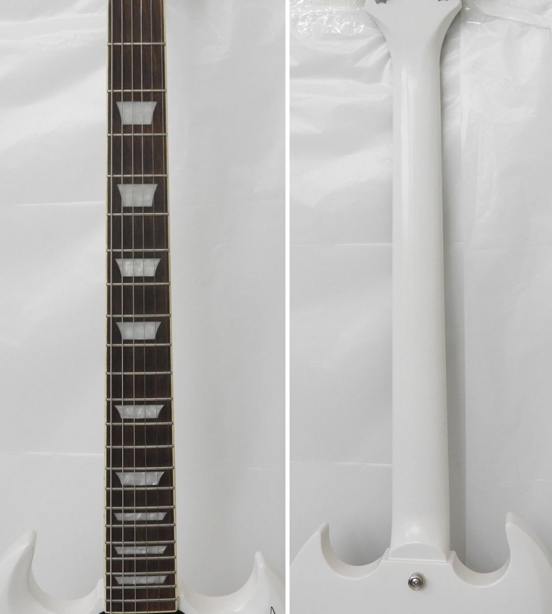 【美品】Epiphone エピフォン エレキギター 1961 Les Paul SG Standard Aged Classic White ハードケース付き ※同梱不可 11537115 0405の画像3