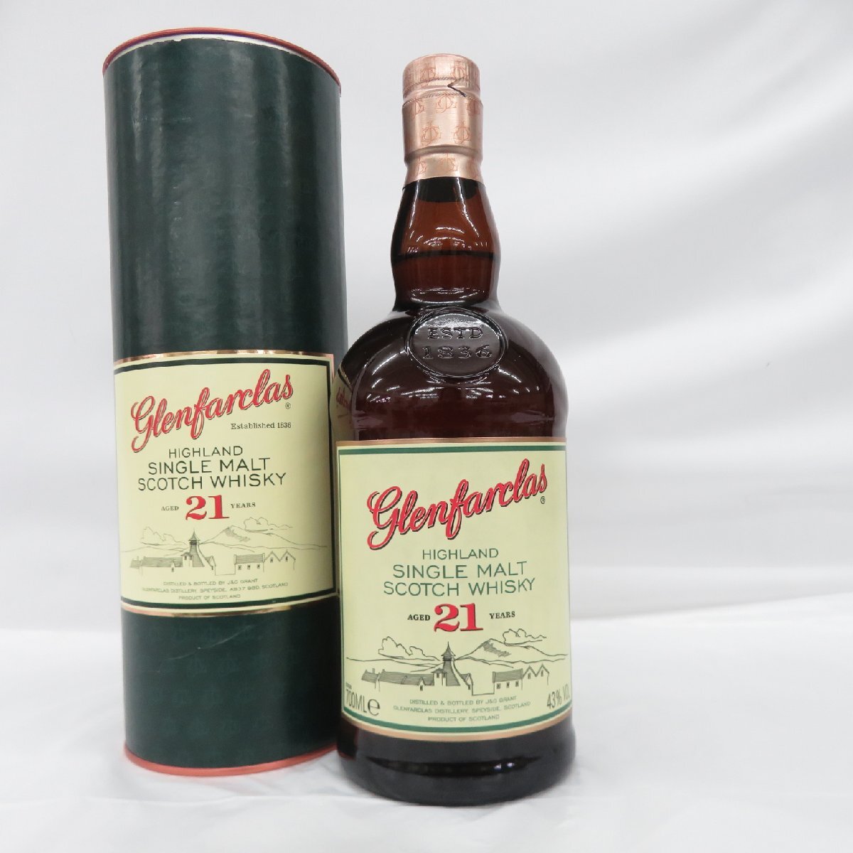 【未開栓】Glenfarclas グレンファークラス 21年 ハイランド シングルモルト ウイスキー 700ml 43% 箱付 11547153 0411の画像1