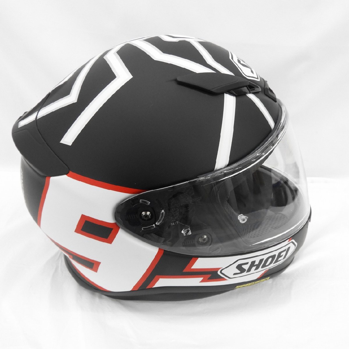 1円～【中古品】SHOEI ショウエイ フルフェイスヘルメット Z-7 MARQUEZ Black ANT TC-5 ブラック/ホワイト サイズ：M(57cm) 11546596 0413の画像6