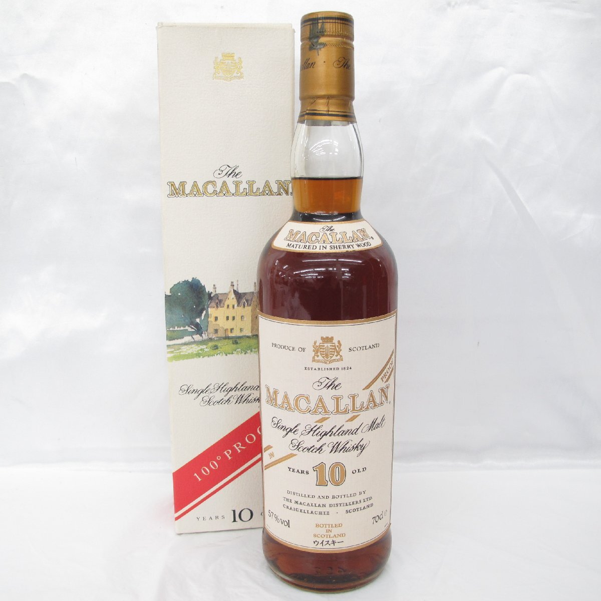 【未開栓】The MACALLAN ザ・マッカラン 10年 100プルーフ マチュアード・イン・シェリーウッド ウイスキー 700ml 57% 箱付 11547558 0413_画像1