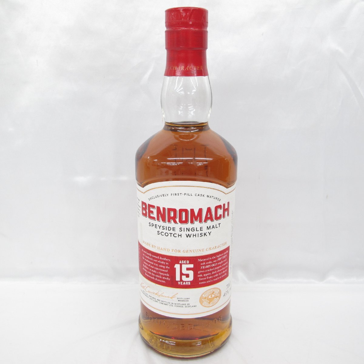 【未開栓】BENROMACH ベンロマック 15年 スペイサイド シングルモルト ウイスキー 700ml 43% 箱付 11543333 0417の画像2