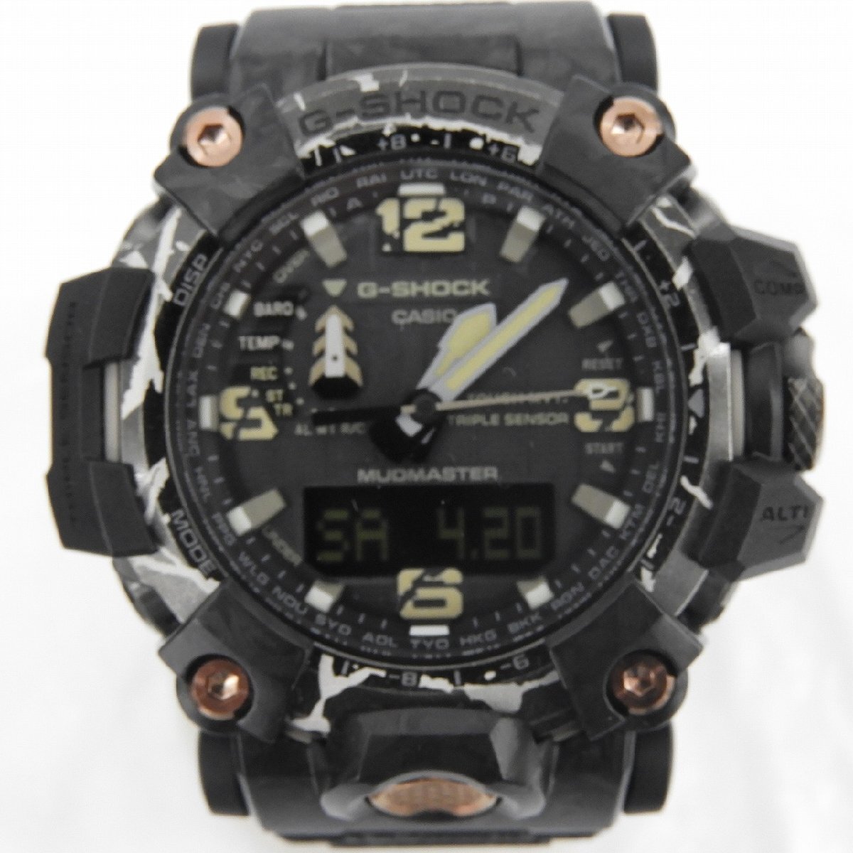 【美品】カシオ 腕時計 G-SHOCK MASTER OF G マッドマスター クラックドパターンデザイン GWG-2000CR-1AJF 箱付 11556410 0426の画像3