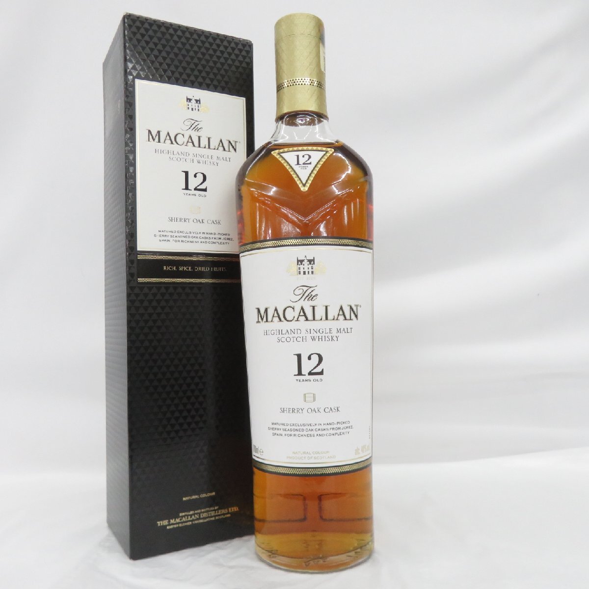 【未開栓】The MACALLAN ザ・マッカラン 12年 シェリーオーク ウイスキー 700ml 40% 箱付 11560033 0427の画像1