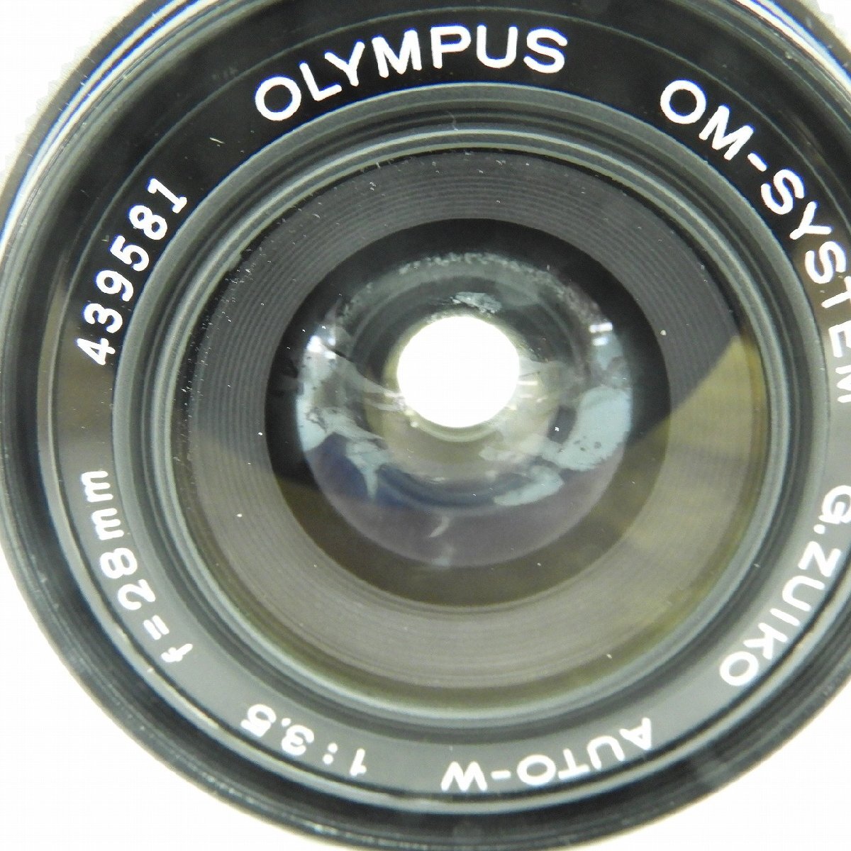 1円～【ジャンク品】OLYMPUS オリンパス カメラレンズ 単焦点レンズ OM-SYSTEM G.ZUIKO AUTO-W 1:3.5 f=28mm ※動作未確認 11555578 0428の画像3