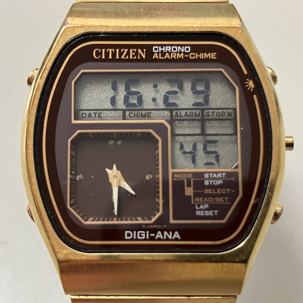 CITIZEN シチズン DIGI-ANA デジアナ 4-098439 ゴールド メンズ腕時計_画像7