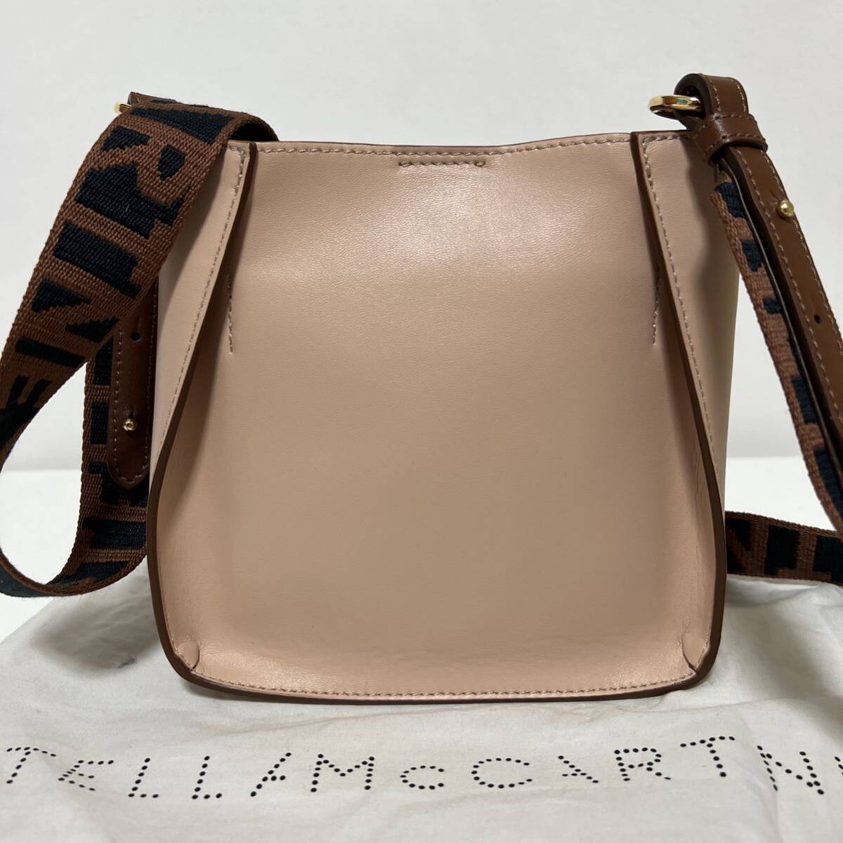 STELLA McCARTNEY ステラマッカートニー ショルダーバッグ ミニステラロゴ ホーボー Sサイズ ピンクベージュ 中古