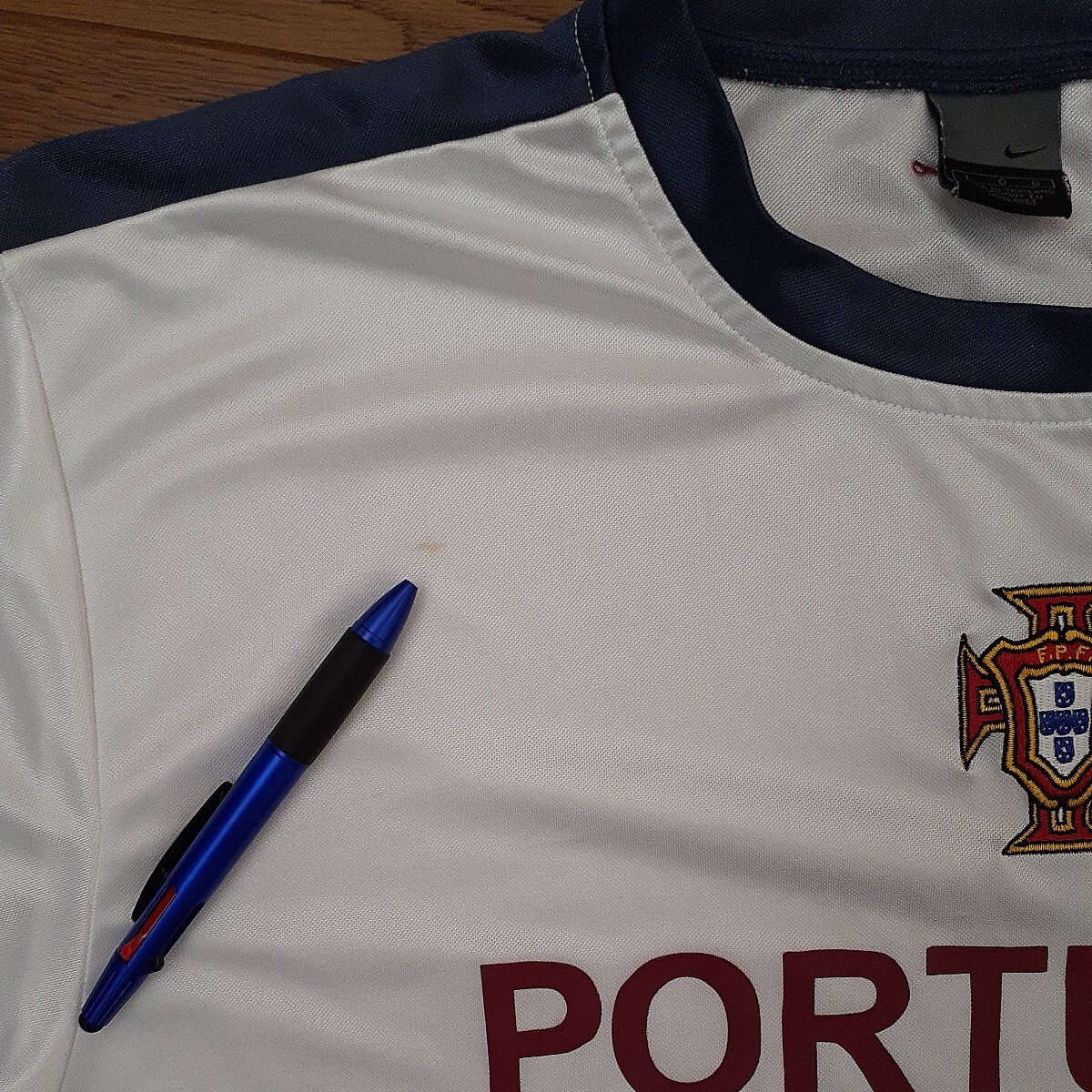 NIKE ナイキ 半袖Tシャツ サッカー ポルトガル Lサイズ ホワイト×ネイビーの画像6