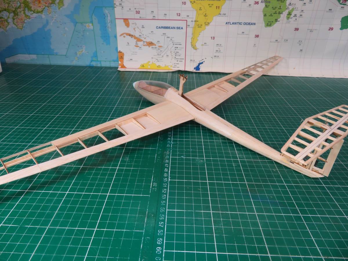 [100g and downward aviation law restriction out ][ASW24] weight 66g wing length 846mm motor glider rib other Laser cut version Balsa kit bya LUKA tia