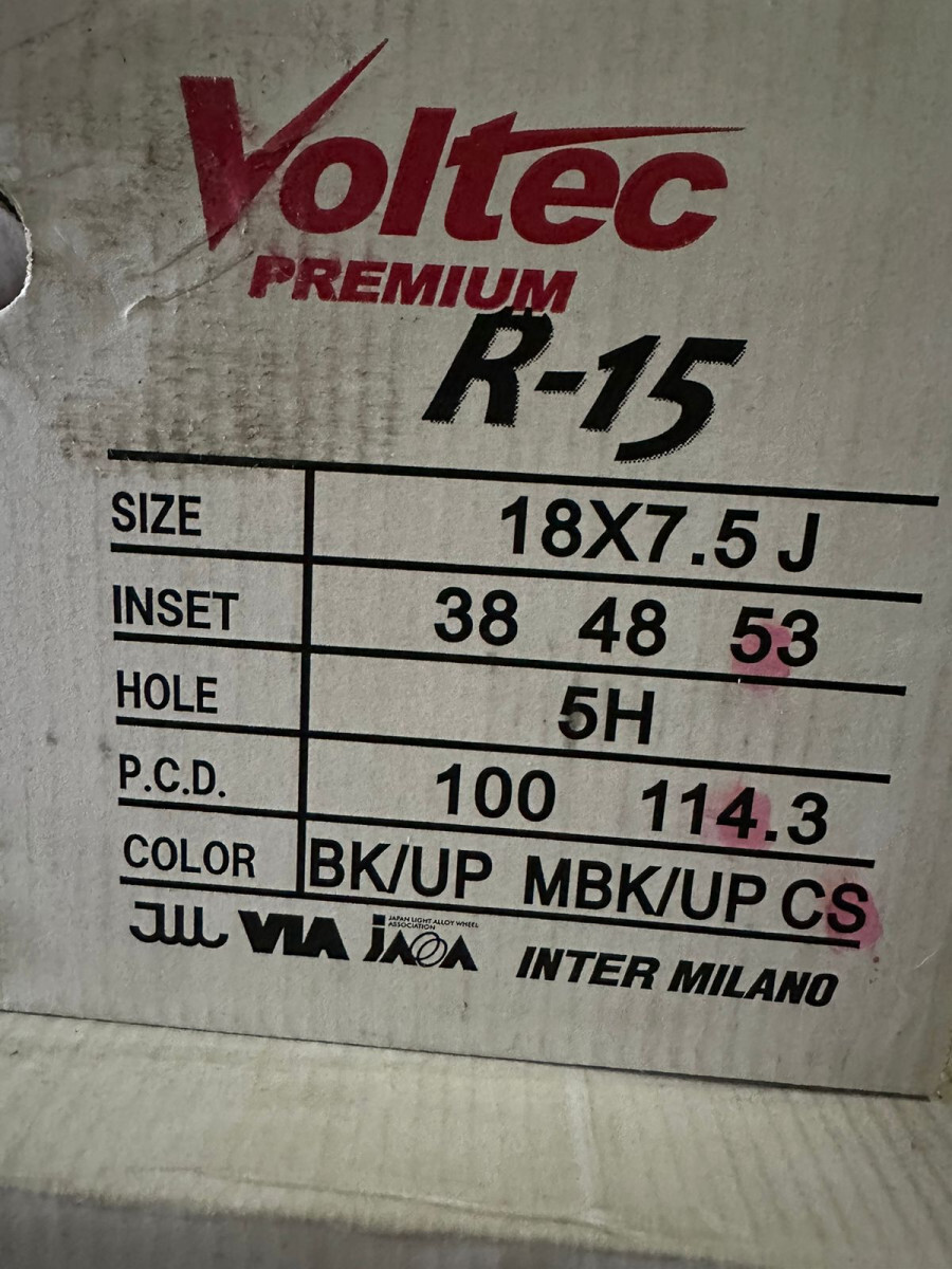 (R18) 18×7.5J 5×114.3 INTER MILANO Voltec PREMIUM R-15 新品 アルミホイール 18インチ 4本セット 送料無料_画像3