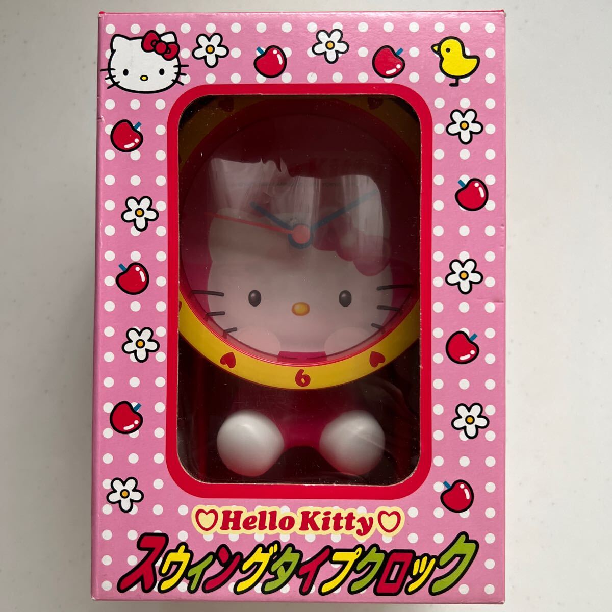ハローキティ Hello Kitty スウィングタイプクロック 未開封 未使用 サンリオ 希少 レア 当時物 時計の画像1