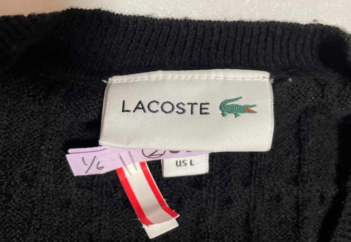 LACOSTE ラコステ ケーブルVネックニット L_画像2