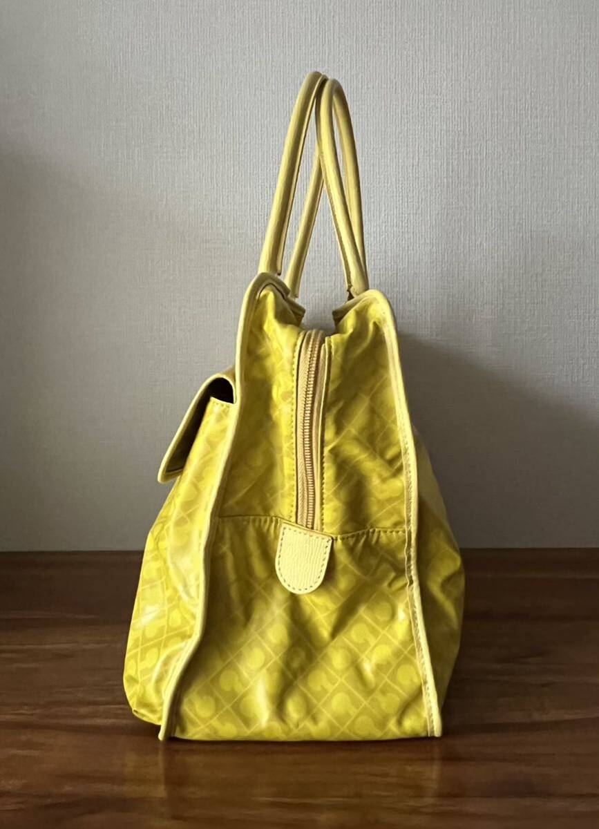 1 раз использование прекрасный товар GHERARDINI Gherardini большая сумка желтый 