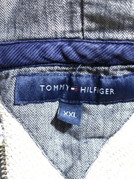 TOMMY HILFIGER トミーヒルフィガー ロゴワッペン刺繍 ジップ フーディパーカー XXLの画像4