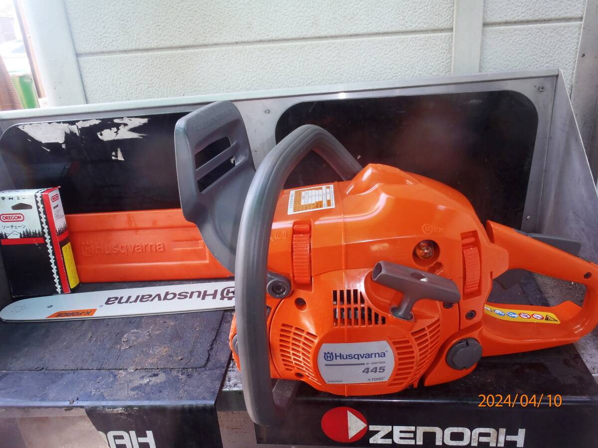 代理店展示機未使用品★45.7cc★2021年製ハスクバーナHusqvarna 445e II 18インチ 始動テスト済み、動画有