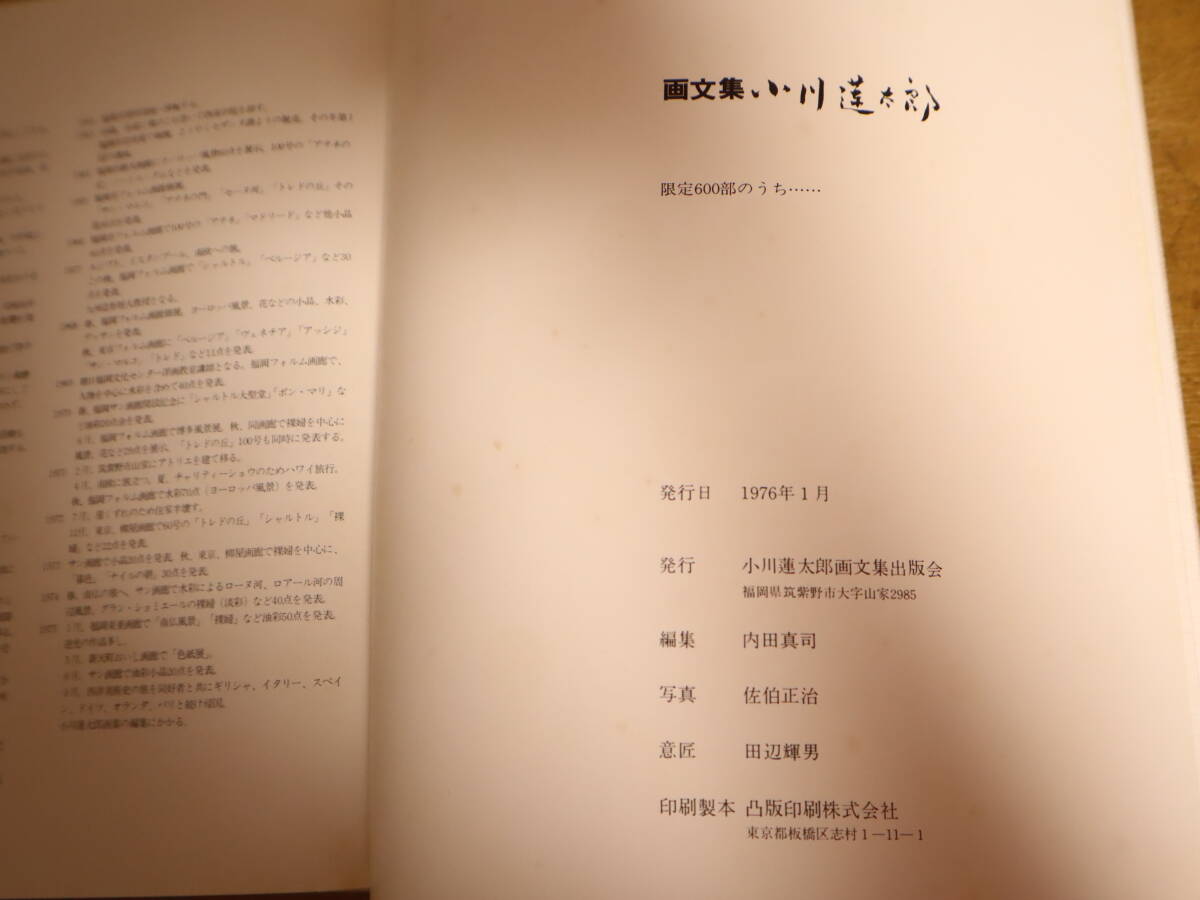 画文集 小川蓮太郎 図版 図録 芸術 美術 絵画 画集 作品集