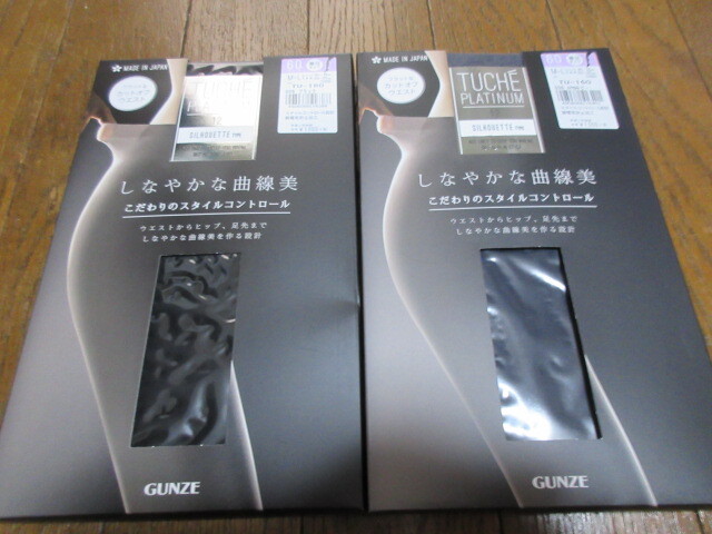 グンゼトゥシェプレミアムMLサイズ新品60デニール黒とロイヤルネービー日本製 定価合計2200円。_画像1