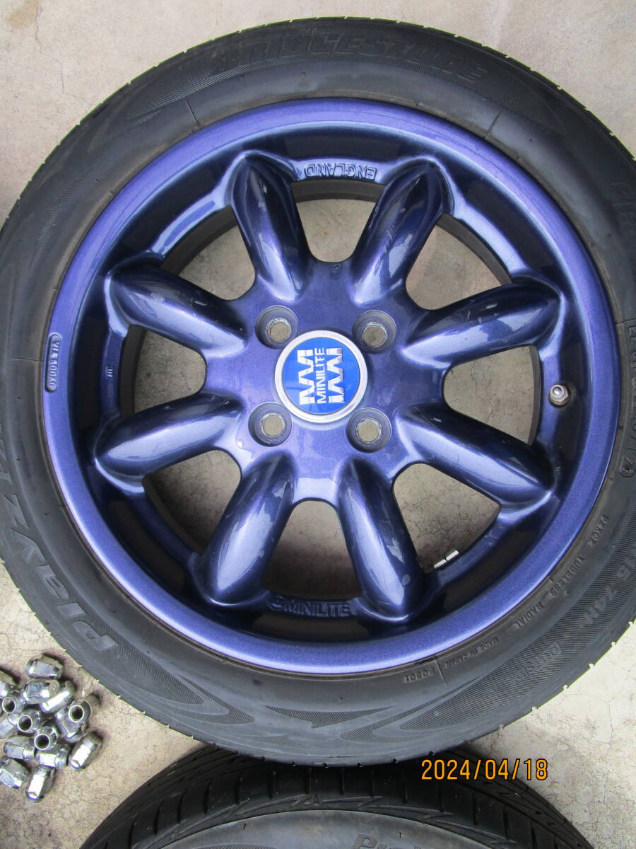  Subaru.R1.R2 original. minilite,4.5J|100|+45. Play z.155|60R15 mountain equipped collection 4ps.@. other light .OK