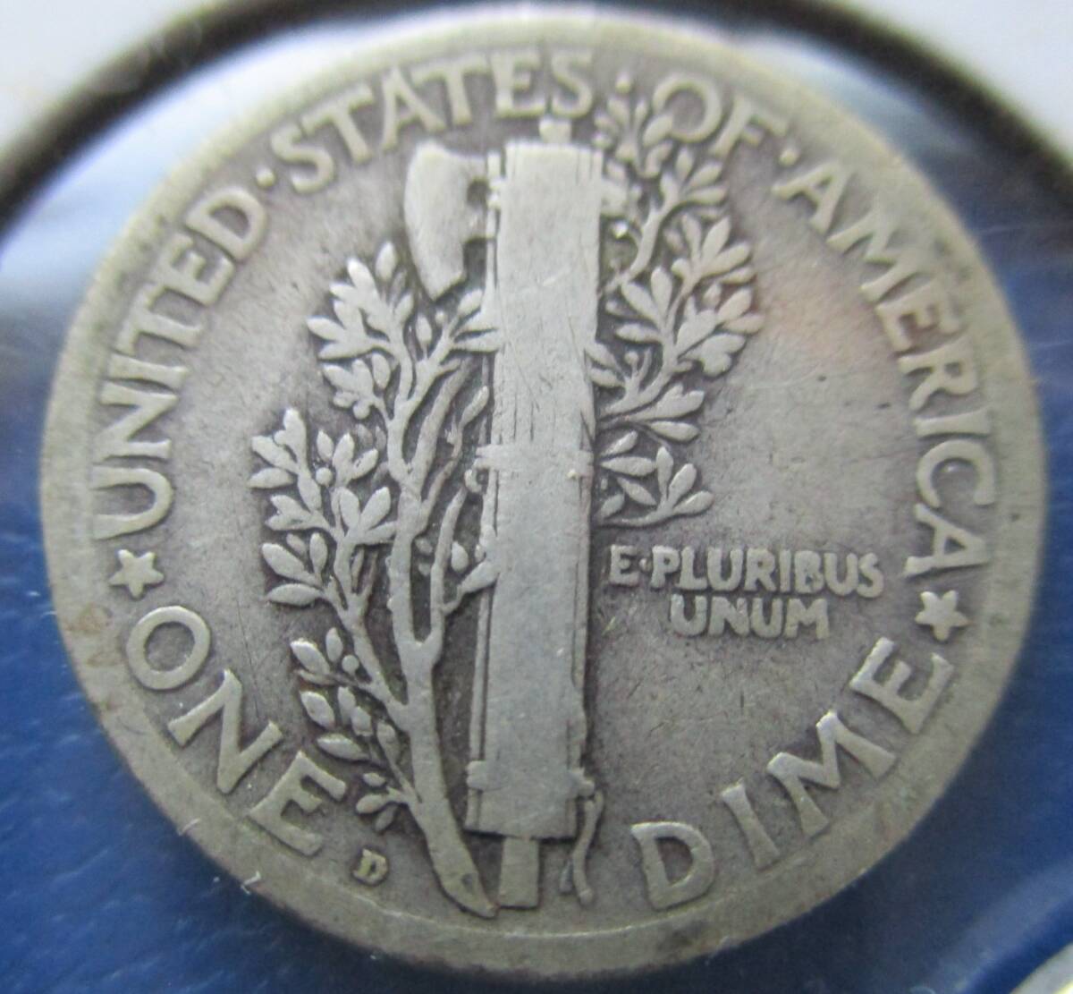 USA★米国★10￠銀貨★２枚★1924年pD★Mercury 自由の女神の横顔★ASW = 4g+の画像3