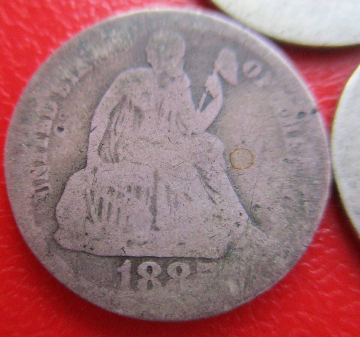 USA★米国★10￠銀貨★３枚★1875、1887、1890年★座っている自由の女神★ASW= 5.8g_画像4