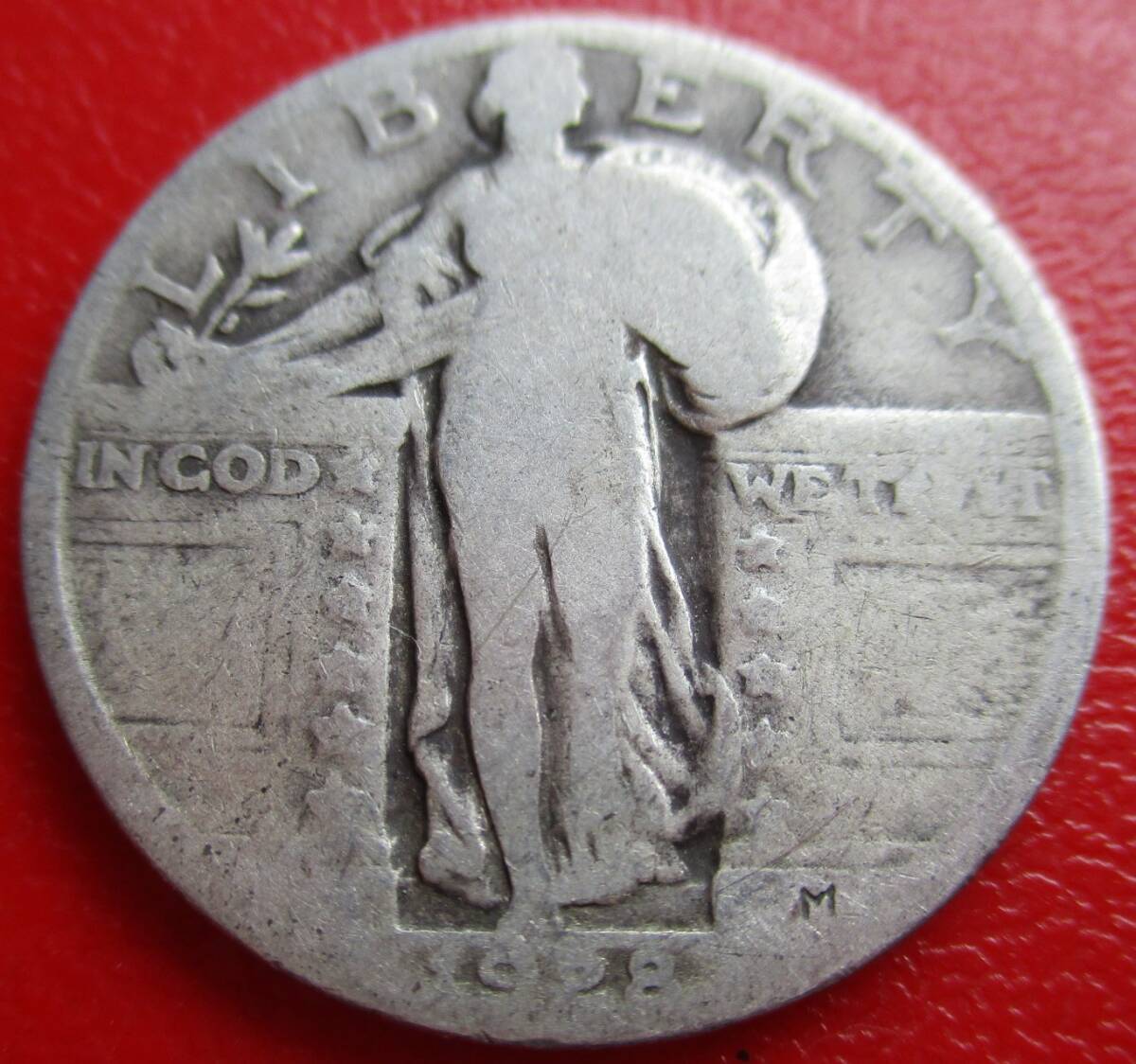 USA★米国★銀貨３枚★立ってる、飛んでる自由の女神★1928年pS★10￠、25￠★ASW= 9g+の画像4