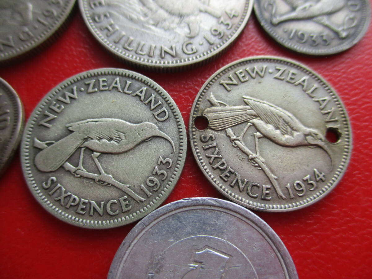NZ★ニュージランド★銀貨６枚★1933、1934年★3d～1s★George V★ASW= 9.7gの画像4