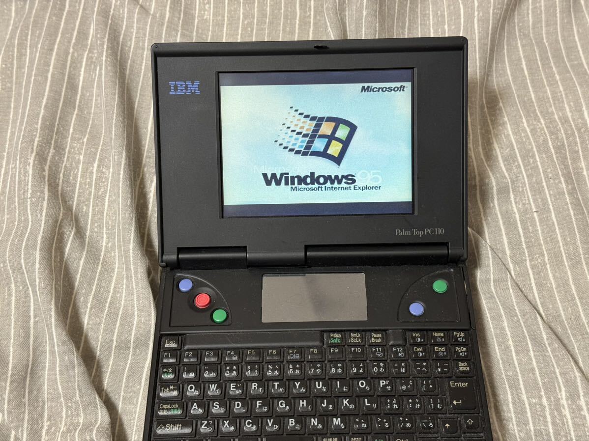 【動作良好】IBM Palm Top PC 110 2431-YDW フルオリ 液晶動作、バッテリー動作、Windows 95起動可 各種付属品、おまけ付き_画像3