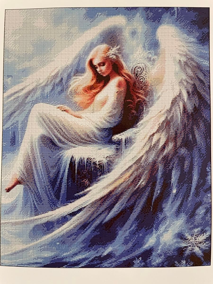 クロスステッチキット　天使の美貌(14CT、図案印刷あり)
