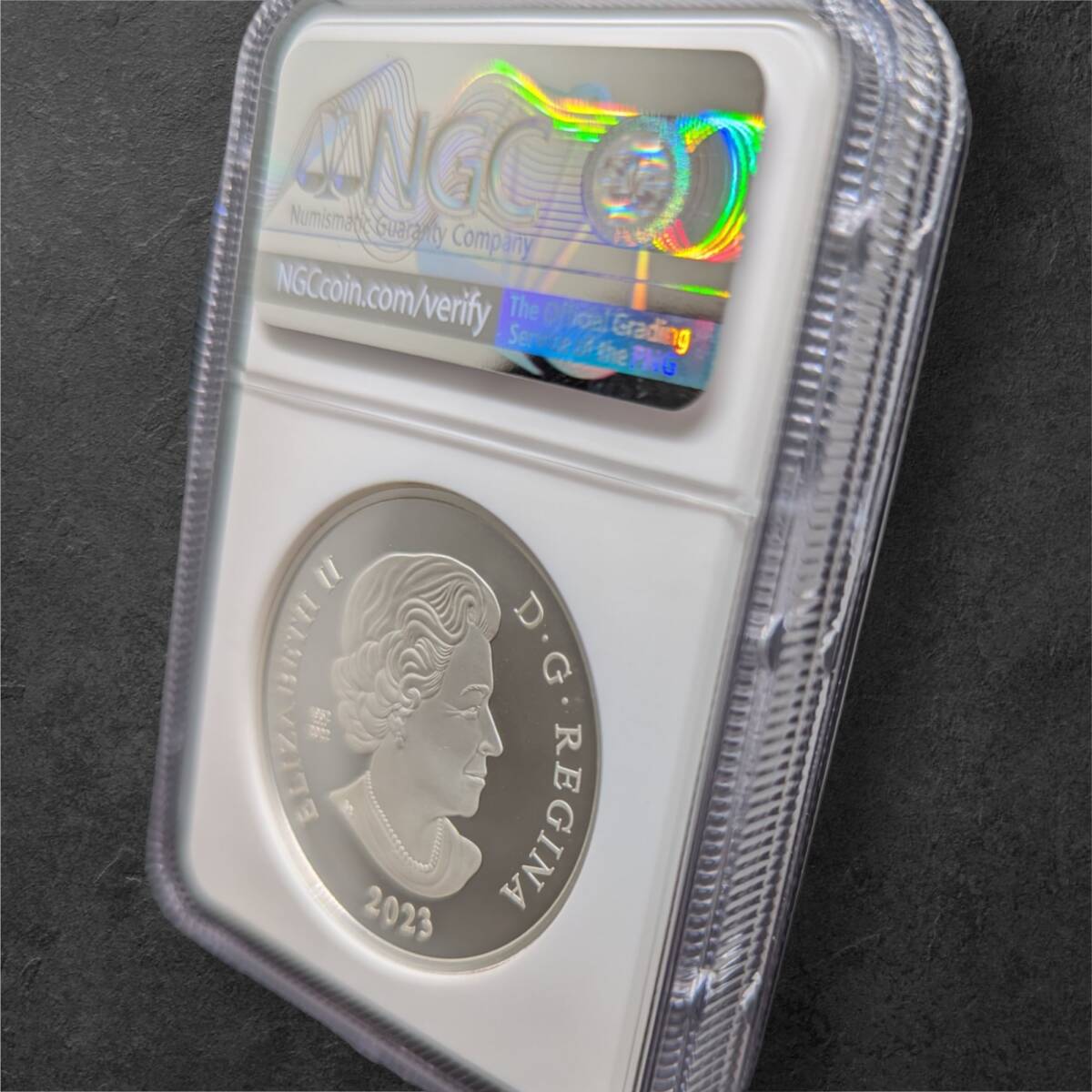 ★最高鑑定 限定142枚★2023年 カナダ NGC PF70 MATTE 20ドル エリザベス 銀貨 モダンコイン ピカピカ 資産保全の画像6